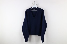 Vintage 70s Streetwear Mens Medium Thrashed Blank Wool Blend Knit Sweate... - $29.65