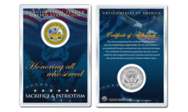 United States Army Emblem Official Jfk Half Dollar U.S. Coin In Premium Holder - £8.10 GBP
