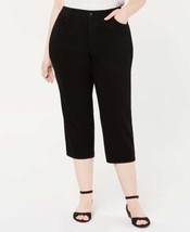 allbrand365 designer brand Womens Plus Size Capri Jeans Saturated Black 24W - £30.14 GBP