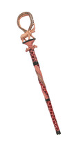 Scratch &amp; Dent Hand Carved Elephant and Wild Animal Print Wooden Walking Stick - £30.96 GBP