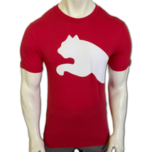 Nwt Puma Msrp $42.99 Oversized Logo Men&#39;s Red Crew Neck Short Sleeve T-SHIRT - £15.58 GBP