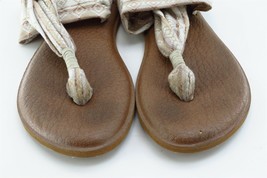 Sanuk Sz 6 M Brown Slingback Fabric Women Sandals - £15.51 GBP