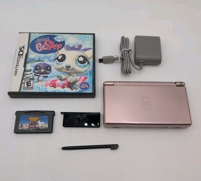 Nintendo DS Lite Coral Pink System Bundle w/ 2 Games TESTED - BROKEN HIN... - $76.44