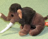 9&quot; WOOLY MAMMOTH PLUSH WILD REPUBLIC STUFFED ANIMAL CURVED TUSKS BROWN TOY - $4.50