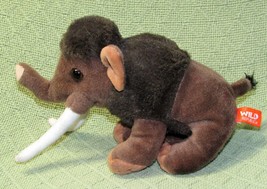 9&quot; Wooly Mammoth Plush Wild Republic Stuffed Animal Curved Tusks Brown Toy - £3.55 GBP