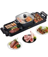 2 in 1 Electric Grill and Hot Pot, 2400W BBQ Pan Grill and Hot Pot, Mult... - $1,718.03 MXN