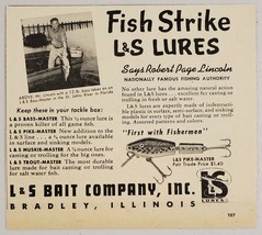 1949 Print Ad L&S Bait Co. Fishing Lures Muskie,Bass,Pike Bradley,Illinois - $9.88