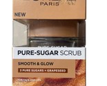 L&#39;Oréal Paris Skin Care Pure Sugar Face Scrub with Grapeseed 1.7oz Jar i... - £5.76 GBP