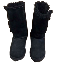 UGG Black Bailey Button Suede Winter Boots Womens US 5 EU 35 - £27.87 GBP