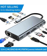 11 in 1 USB Type-C Hub Adapter with Gigabit Ethernet, PD Type C Charging... - $76.41 CAD