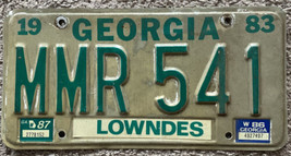 1983 1986 1987 Georgia License Plate # MMR 541 Lowndes County - $19.99