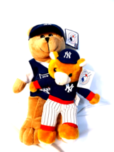 Lot of 2-New York Yankees MLB Teddy Bear Plush 14 Inch and 9 Inch- Caps,... - £7.76 GBP