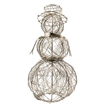 Silver Wrapped Wire Snowman Collectible Snow Man Decoration Christmas Me... - $27.71