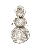 Silver Wrapped Wire Snowman Collectible Snow Man Decoration Christmas Me... - $37.88 CAD