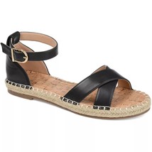 Journee Collection Women Ankle Strap Espadrille Sandals Lyddia Size US 5.5 Black - £20.57 GBP