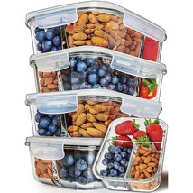 Glass Meal Prep Containers 3 Compartment 5 Pack - Bento Box Containers Glass Foo - £51.95 GBP