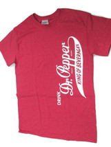 Dr Pepper Red Burgundy Side Logo Tee T-shirt Size Small - $9.65