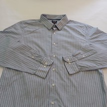 APT 9 Button Up Shirt Men’s Slim Fit Long Sleeve Blue & White Stripes Size XL image 7
