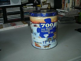 American Times 700 Piece Puzzle Pictured on Tin-- 12&quot; x 34&quot; in Tin Can, ... - £9.33 GBP