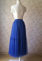 ROYAL BLUE Fluffy Tulle Skirt Outfit Womens Plus Size Layered Tulle Skirt image 6