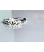 Full cut 49 cents 3 piece diamonds ring in 14k white gold - £1,752.02 GBP