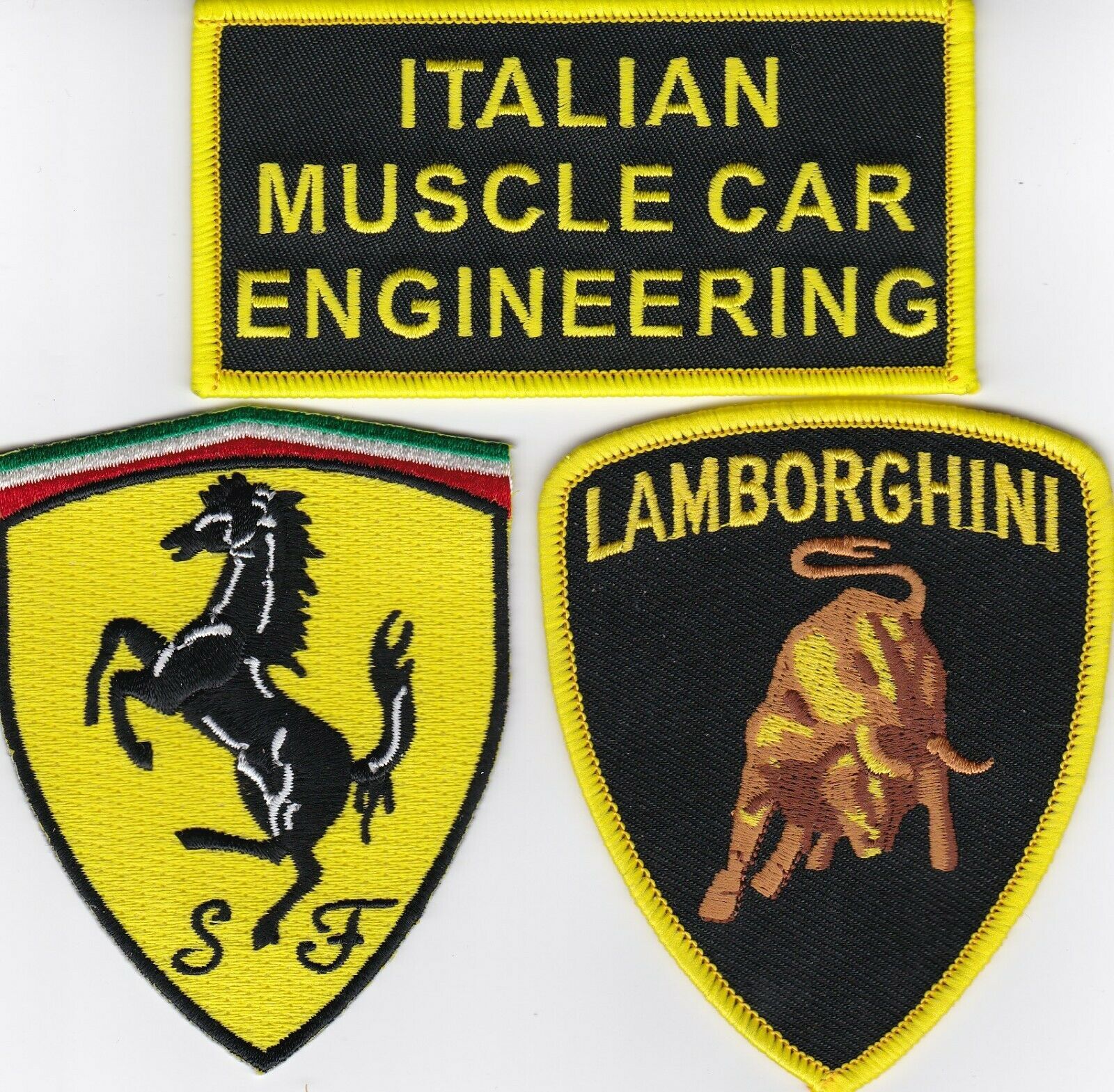 Primary image for ITALIAN ENGINEERING SEW/IRON PATCH BADGE EMBROIDERED FERRARI LAMBORGHINI