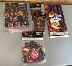 FNAF Five nights Party lot  Decoration Kit, invitations, banner &amp; table Cover - £35.93 GBP
