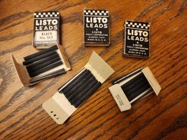 Vintage LISTO Pencil Corporation 4mm Black No. 162 Marking Lead 3 Packag... - $24.74