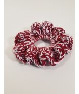 Handmade Crochet Red &amp; White Twist Scrunchie - $146.01 MXN