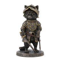 Sir Laveur Raccoon Man at Arms Animal Knight Cold Cast Bronze Finish Statue - £38.77 GBP