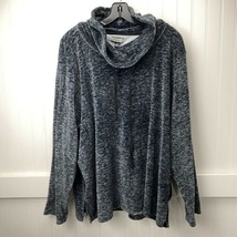 Nicole Miller Drawstring Cowl Neck Sweater Sz 3X Women Dark Gray Marled ... - £21.03 GBP