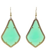 Kendra Scott Alexandra Chalcedony Mint Gold Tone Hook Statement Earrings... - $63.80 CAD