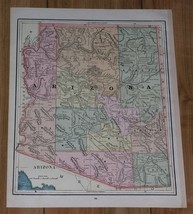 1893 Original Antique Map Of Arizona - £19.85 GBP