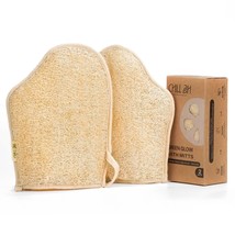 Chill Ah Green Glow All Natural Exfoliator Dual Sided Loofah Bath Mitts ... - £22.18 GBP