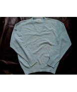 Christian Dior Orlon Acrylic Sky Light Blue Pullover V Neck Knit Sweater M - $58.20 CAD