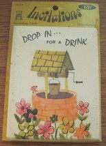 Vintage Party Invitations 1960&#39;s Mid Century Well Drop In for a Drink 10... - $9.89