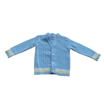 Blue Bird Baby Sweater Baby Toddler Blue Button Up Cardigan 11.5x9.5” Ma... - $12.00
