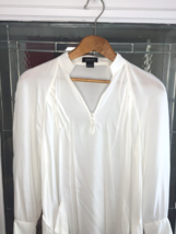 Spense Womens Top White Boho Tunic Sheer  Long Sleeve Pockets  Size S - £12.41 GBP