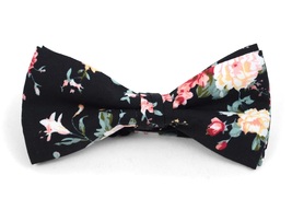 Urban-Peacock Men&#39;s Floral Banded Bow Tie (Large Print Black) - £10.40 GBP