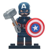 Captain America (Worthy) Marvel Avengers Endgame Minifigure Include Mjolnir - $3.15