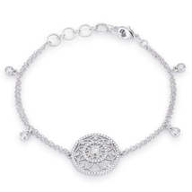 .5 Ct Rhodium Bracelet with Interlocking Circles and CZ - $47.00