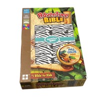 Niv Adventure Bible Leathersoft Zebra Print Full Color Interior Zonderkidz - £26.13 GBP