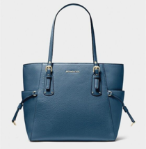 New Michael Kors Voyager Pebbled Leather Tote Bag Dark Chambray - £84.17 GBP