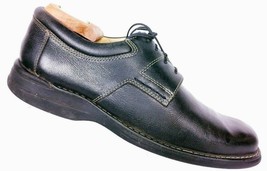 Johnston Murphy Men&#39;s Black Sheepskin Pebbled Leather Oxford Dress Shoes 10 M - £21.61 GBP