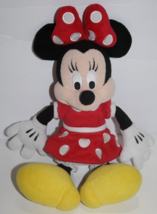 Disney Minnie Mouse 14&quot; Stuffed Animal Red Bow Plush Theme Resort Park Soft Toy - £8.41 GBP