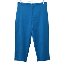 Wildlife Sportswear Capri Pants Womens 14 Blue Turquois Stretch Made in USA - £19.66 GBP