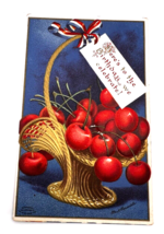 Postcard 4th July Basket of Cherries Ellen Clapsaddle Embossed Not Maile... - £17.52 GBP