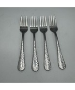 STUDIO HAMMERED Stainless Flatware Set of 4 Dinner Forks EUC! - $24.07