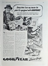 1941 Wwii Goodyear Sure Grip TIRES-Tractors-Farmers-Thread-Vintage Print Ad-WWII - $11.25