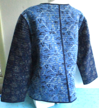 Orvis Quilted Cotton Asian Inspired Floral Colorblock Jacket Womens Larg... - $28.49